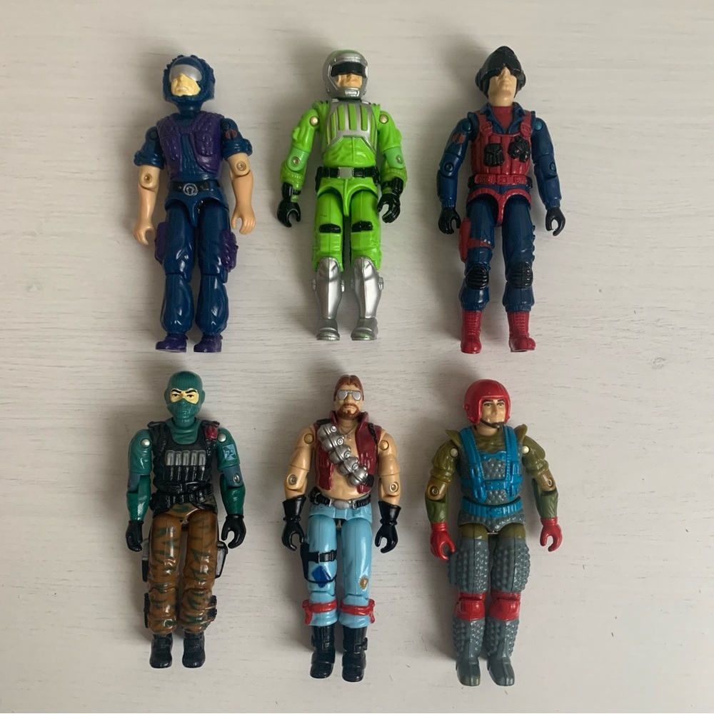 Vintage GI JOE 80s Action Figures Lot of 6 Hasbro Made in Hong Kong